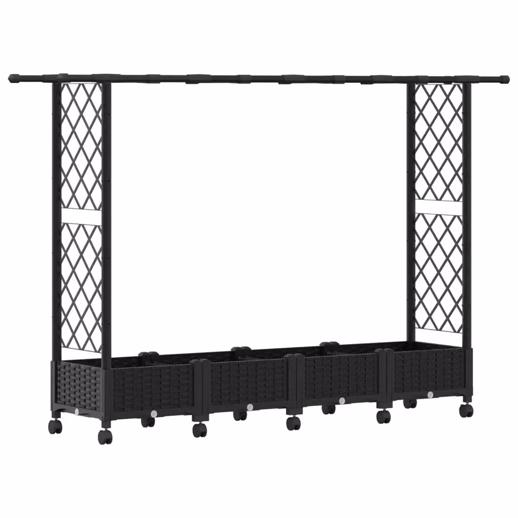 Letto rialzato con griglia e tetto vidaXL nero L: 203 cm, P: 40 cm, H: 127 cm – 2