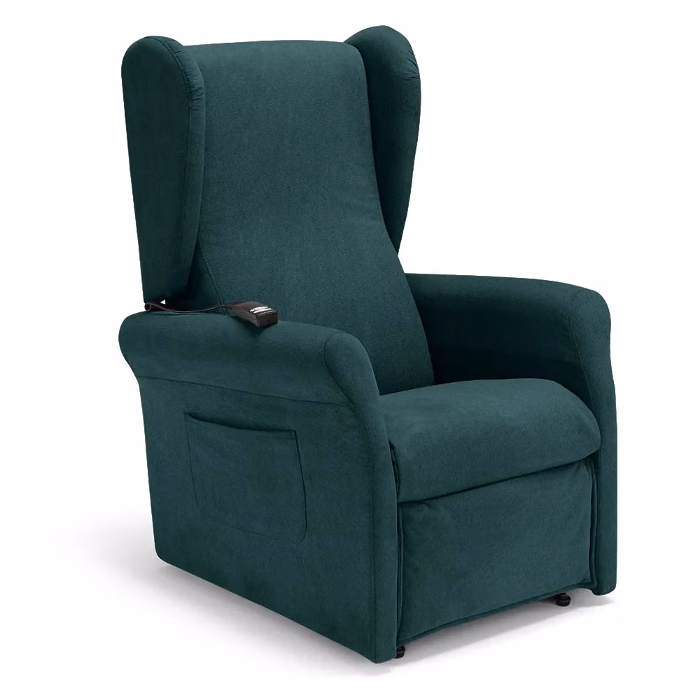 Poltrona relax elettrica Redokasa PISA con funzione alzapersona e reclinazione, 2 motori, tessuto antimacchia, colore Petrolio – 2
