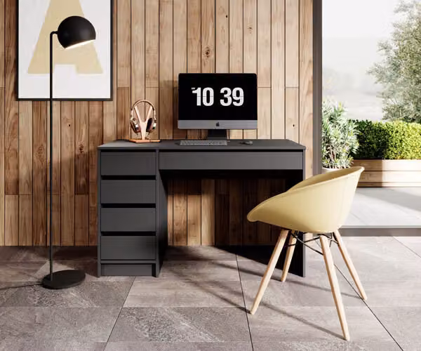 Scrivania Ada 120x55cm antracite senza maniglie