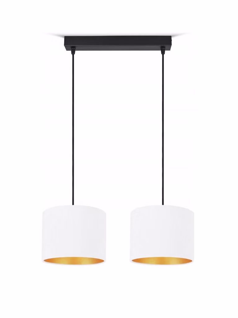 Lampada da soffitto bianca apparecchio velour vintage moderno E27 apparecchio di design a 2 luci N230-H2-W