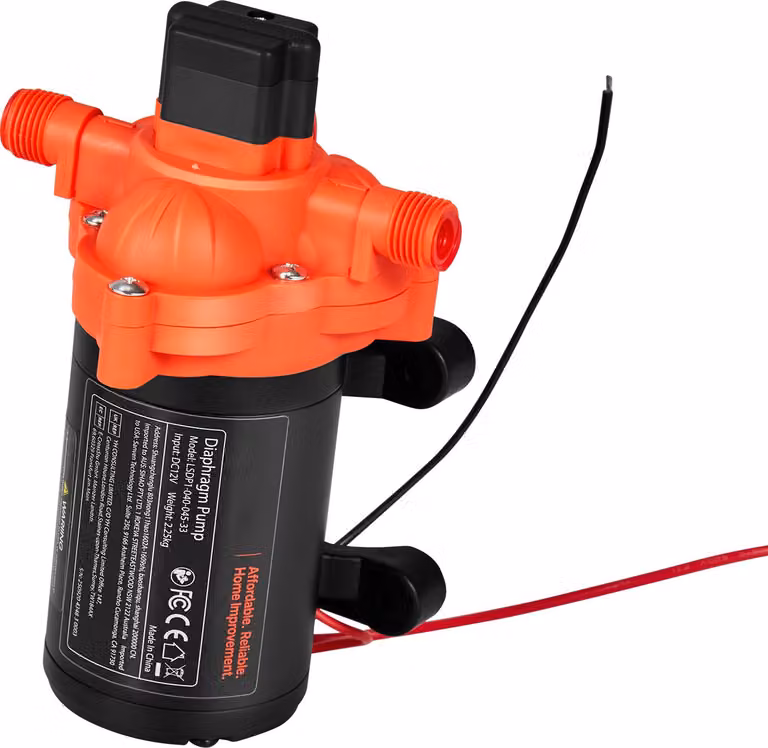 SucceBuy Pompa a membrana 12 V DC, 15,1 L/min, pompa d'acqua autoadescante a 3 camere con pressostato automatico, pressione 2,75 bar, adatta per la pulizia di camper, caravan, barche, yacht e veicoli