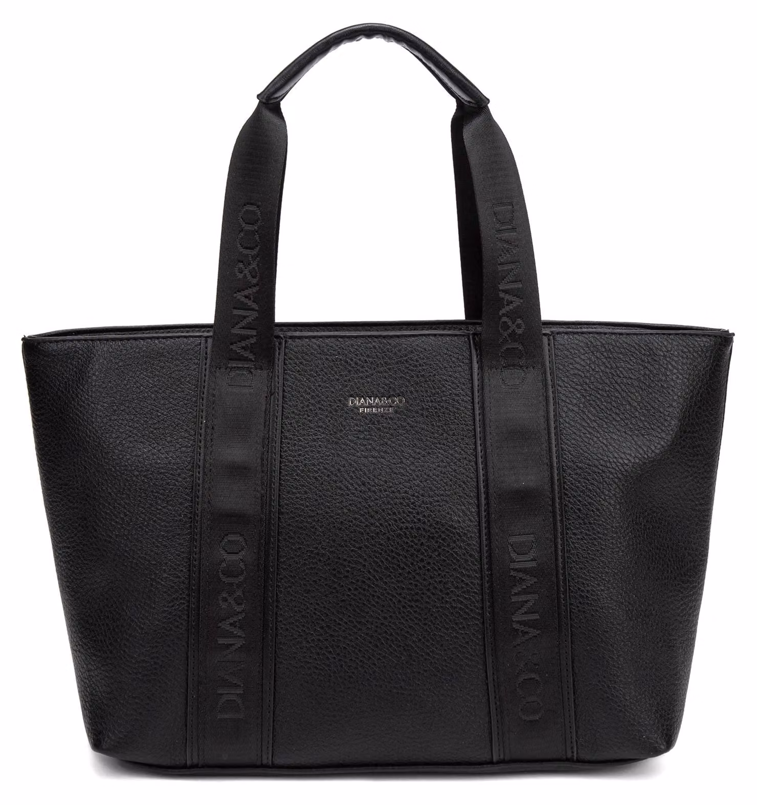 Borsa a mano Diana&Co in ecopelle, spaziosa, 47x27 cm, con zip e manici imbottiti