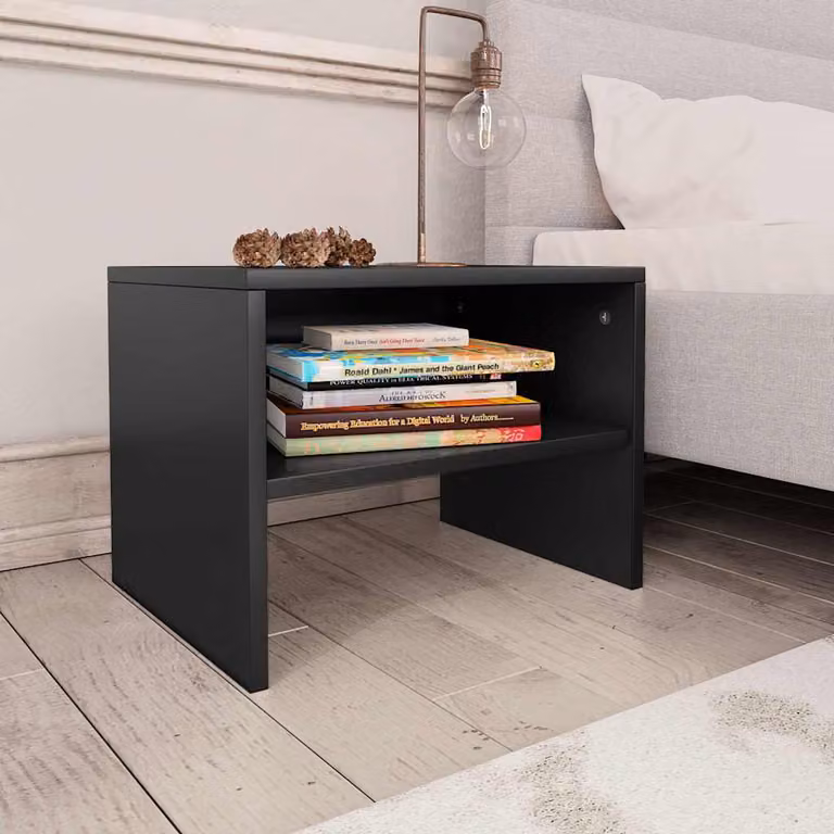 vidaXL Comodini 2 pz Neri 40x30x30 cm in Legno Multistrato