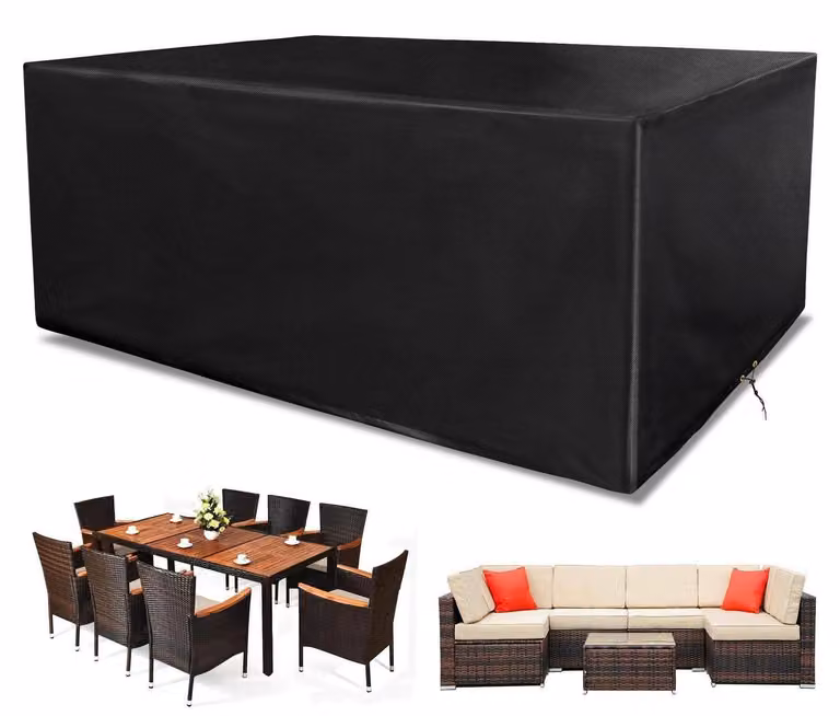 Copertura per mobili da giardino, dimensioni 242x162x90 cm, impermeabile, in tessuto Oxford 420D, anti-UV, rettangolare