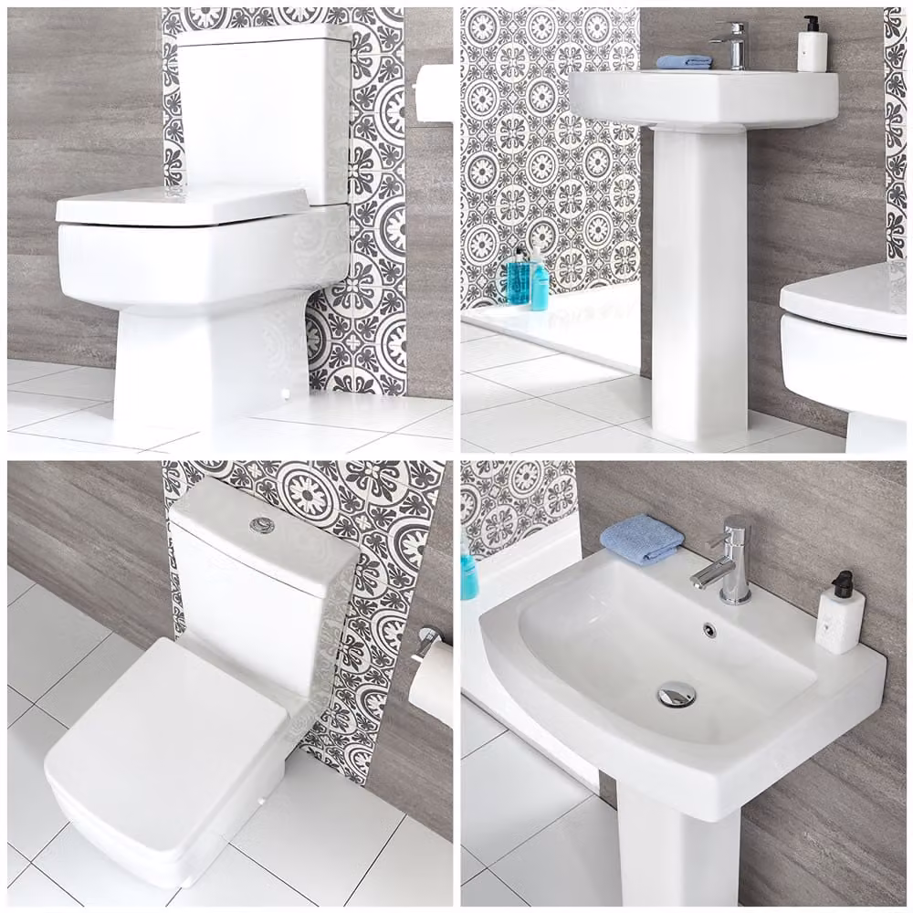 Set Bagno Lavabo su Colonna con WC a Terra - Exton