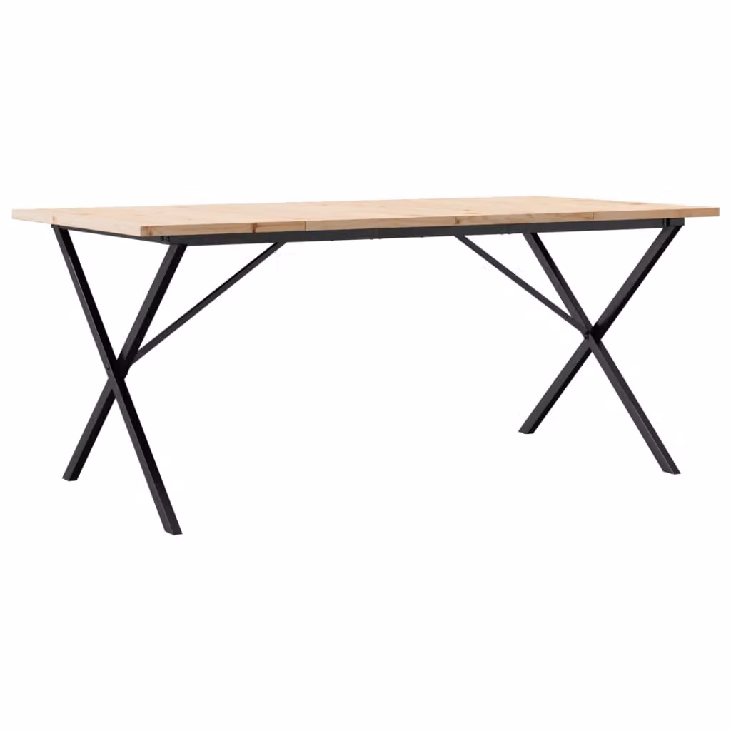 Tavolo da Pranzo Telaio a X 180x90x75,5 cm Legno Pino e Acciaio