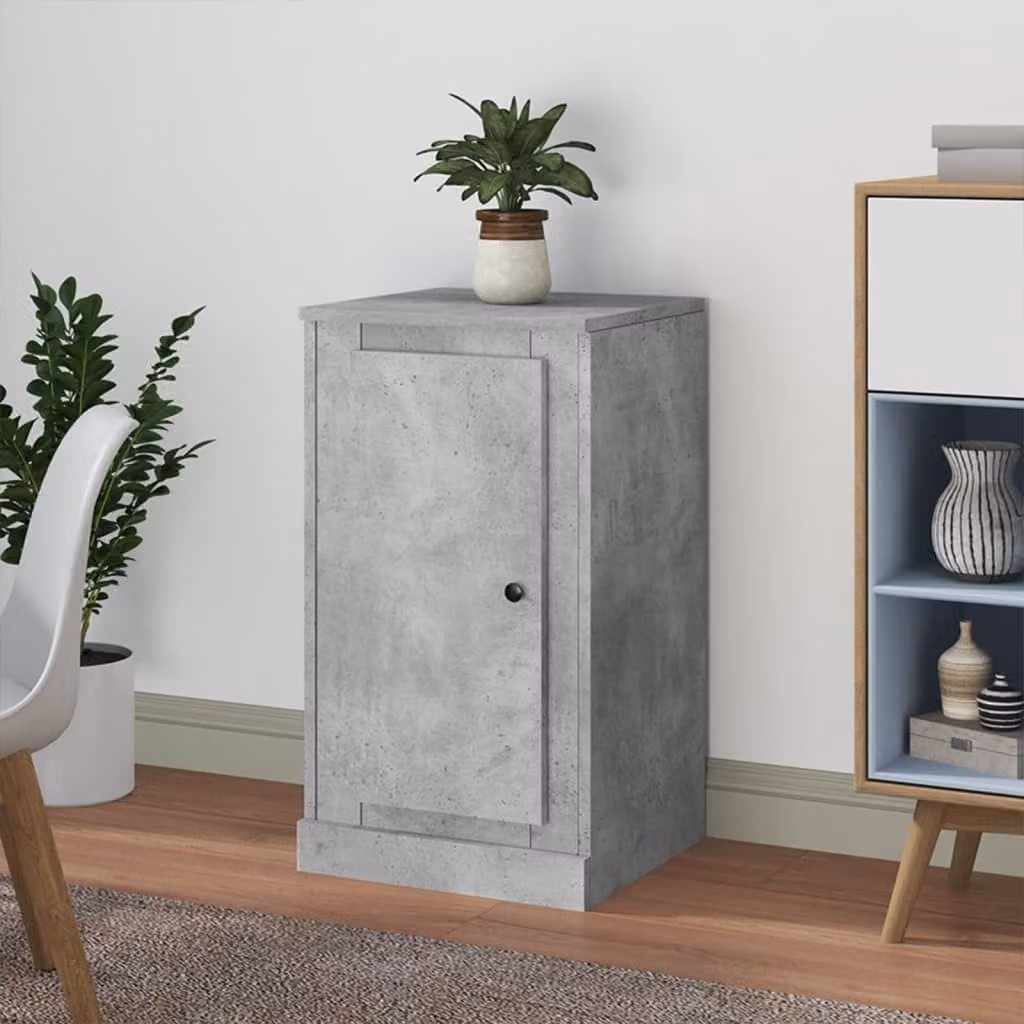 Credenza vidaXL in legno multistrato e MDF, Grigio, L 37,5 cm x P 35,5 cm x H 67,5 cm