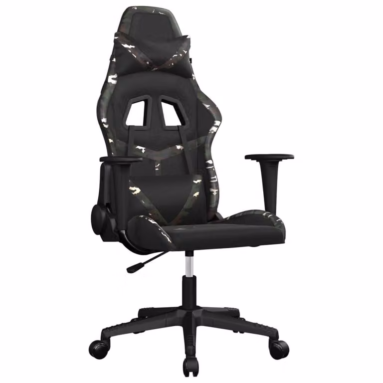 Sedia da Gaming Massaggiante Nero e Mimetico in Pelle finta