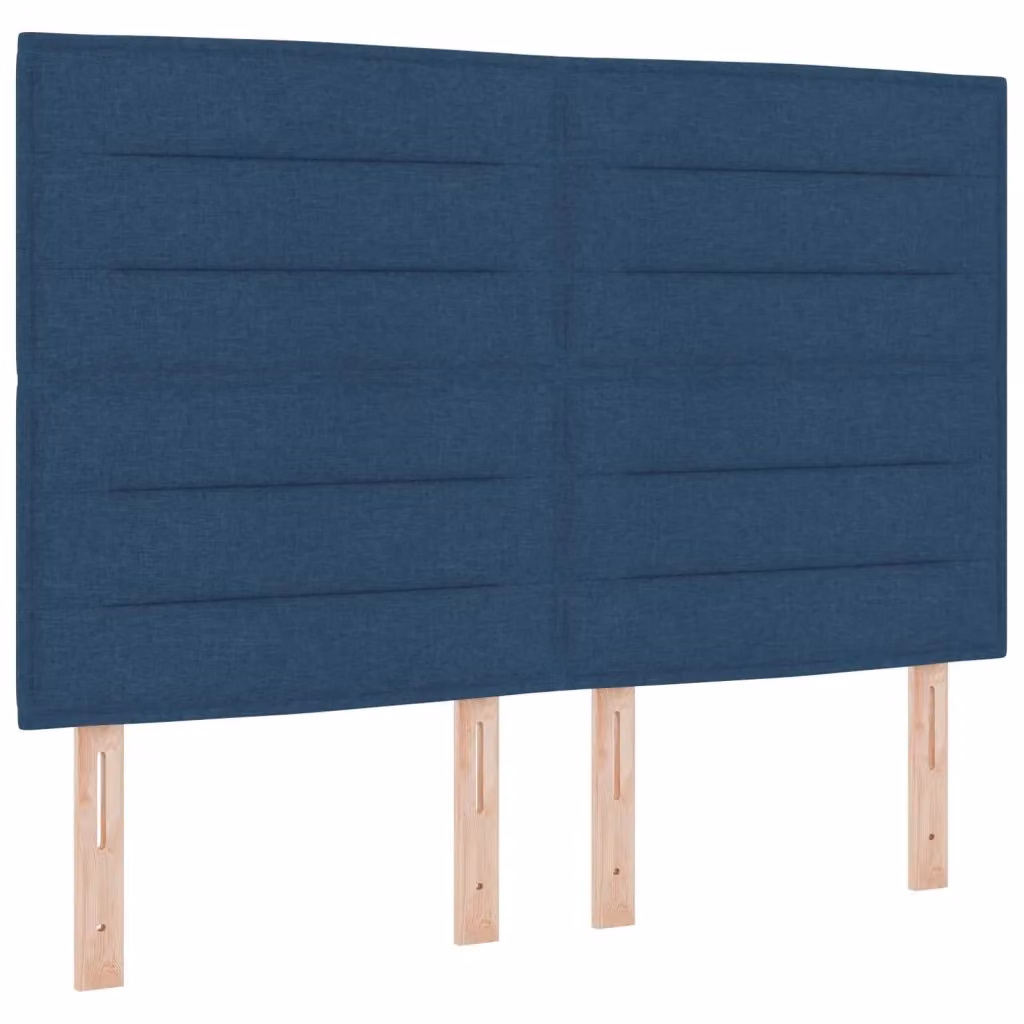 Testiera per letto vidaXL in tessuto blu con illuminazione LED integrata e porta USB, Larghezza: 160 cm