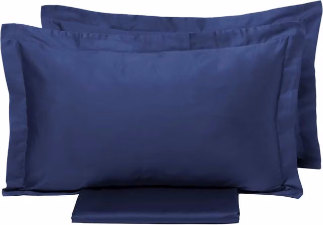 Copripiumino Matrimoniale Garrini Clarice in Cotone Mako Satin Blu con Sacco e Federe L/P/H: 240 x 220 cm – 1