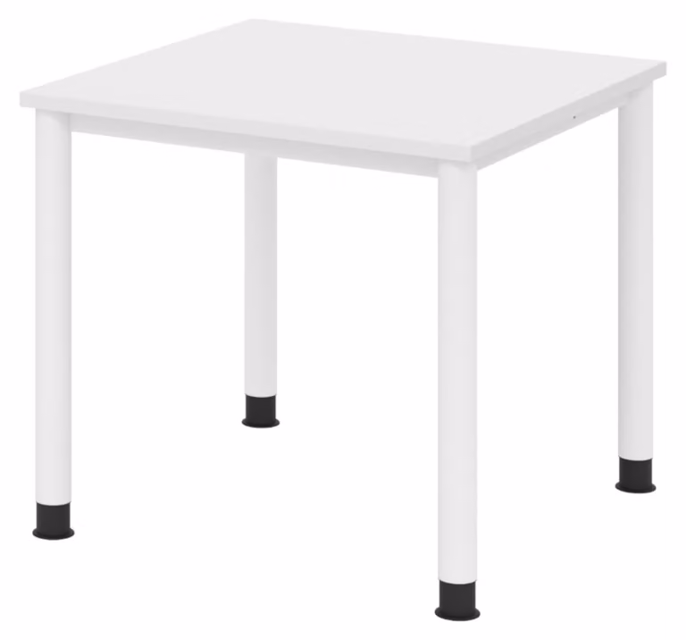 Scrivania bümö Serie H - Finitura: bianco, Dimensioni: 80 x 80 cm, Struttura: bianco