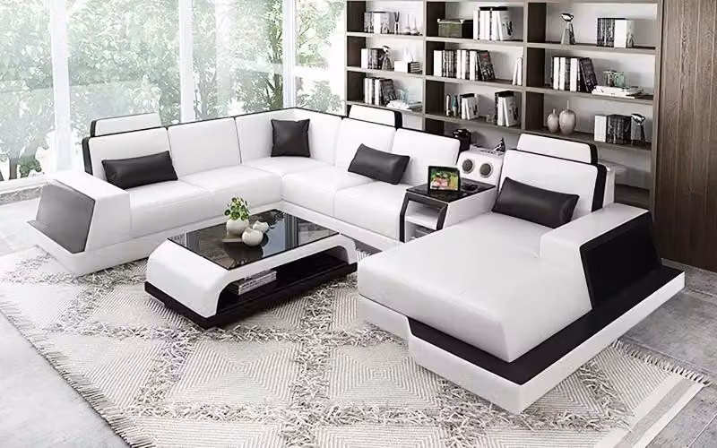 Wohnlandschaft Ecksofa Sofa Design Couch Sofas Eckgarnitur Couchen Tisch 2tlg.