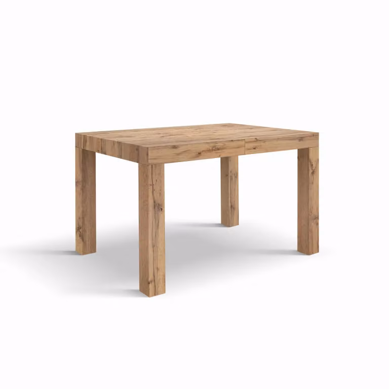 Tavolo BAROLO in legno, finitura rovere rustico, allungabile 120×80 cm – 200×80 cm