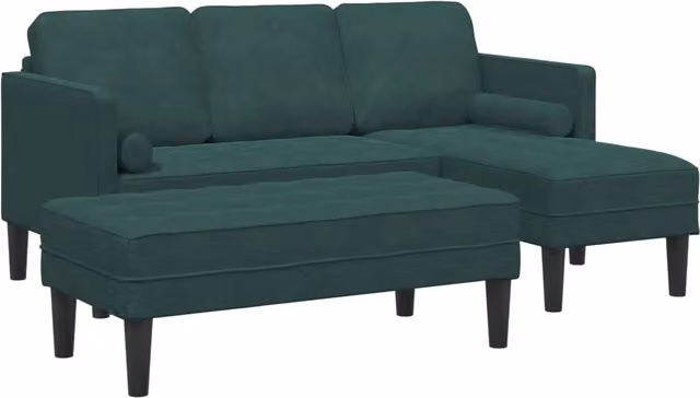 Set di divani 2 pz Verde Scuro Poliestere 3329266