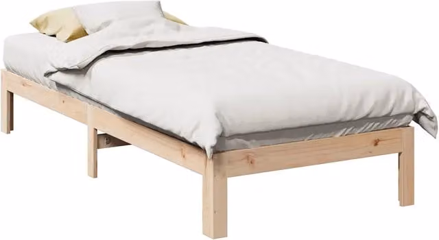 Giroletto vidaXL in legno massello di pino naturale con doghe piatte e telaio rigido, L/P/H: 200 x 90 x 30 cm