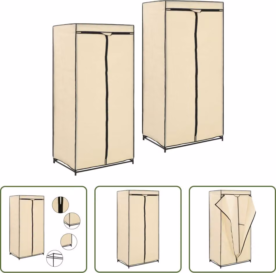 The Living Store Armadi 2 pz. Crema 75×50×160 cm