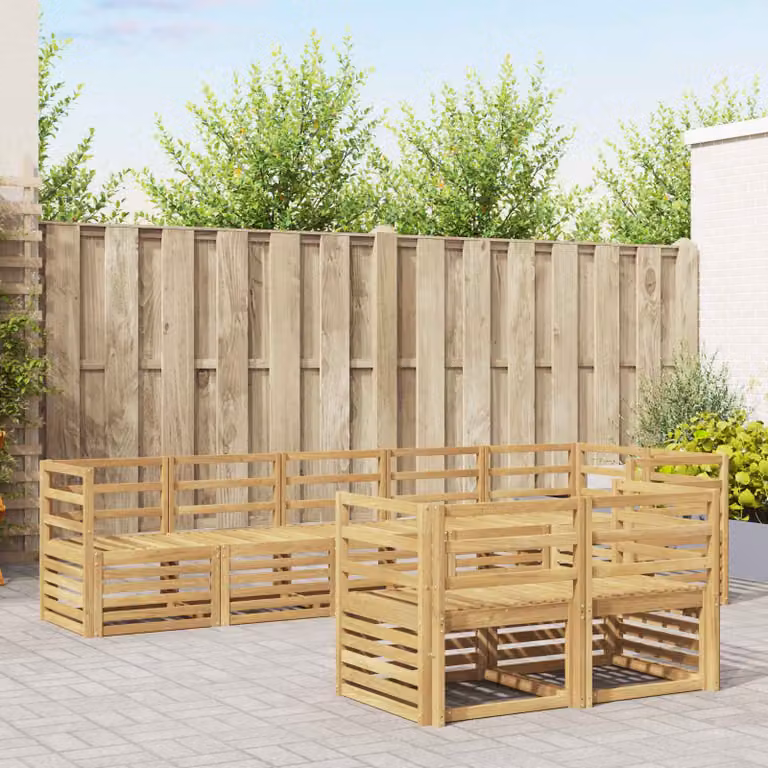vidaXL Set di divani da esterno 8 pz in legno di acacia massello bianco con cuscini inclusi