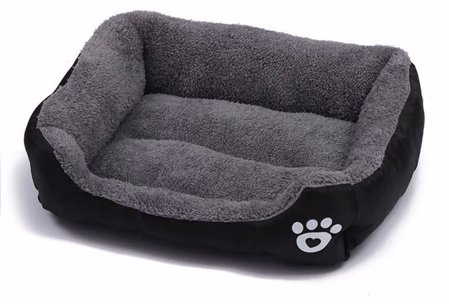 Cuccia per cani, quadrata, taglia XL, 80 x 60 cm, colore nero, morbida e confortevole, adatta a cani e gatti