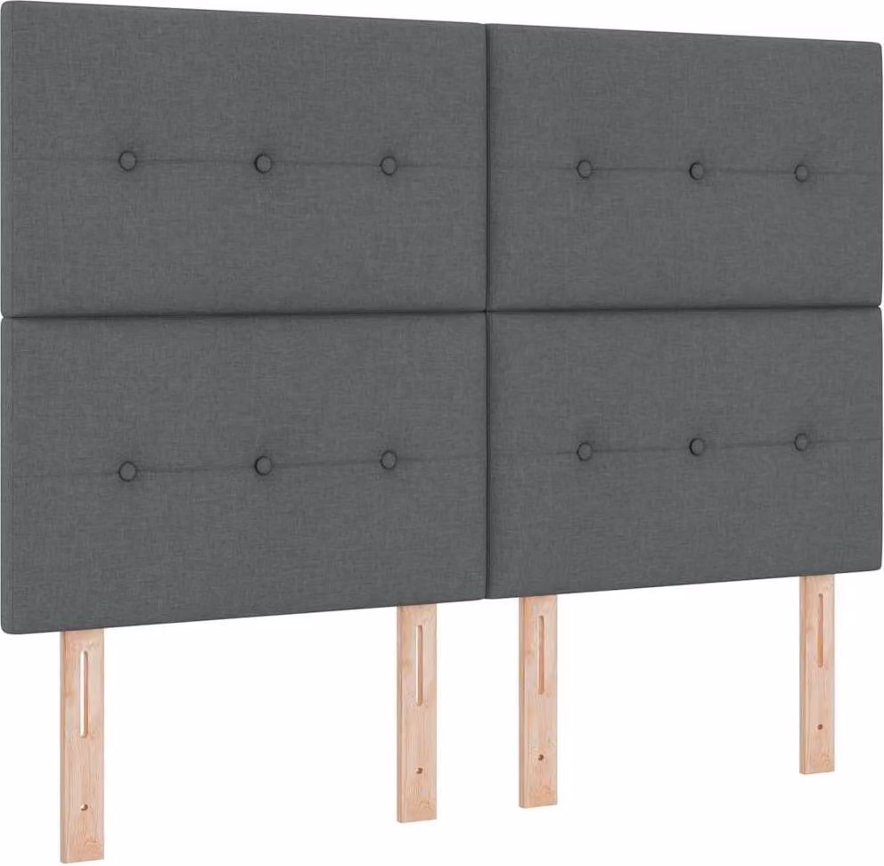 Testiera regolabile in altezza Grigio scuro 144 cm Tessuto