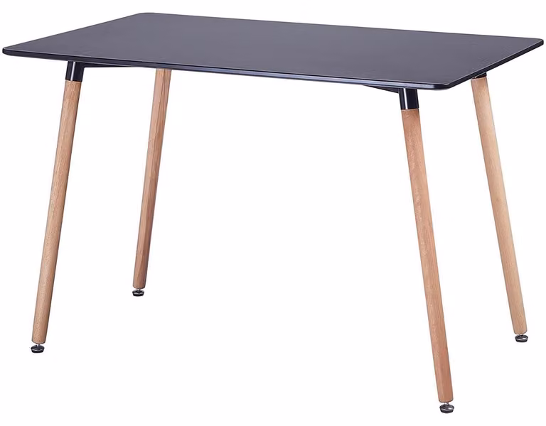 Tavolo da pranzo rettangolare, stile scandinavo, moderno, colore nero, dimensioni 110 x 70 cm