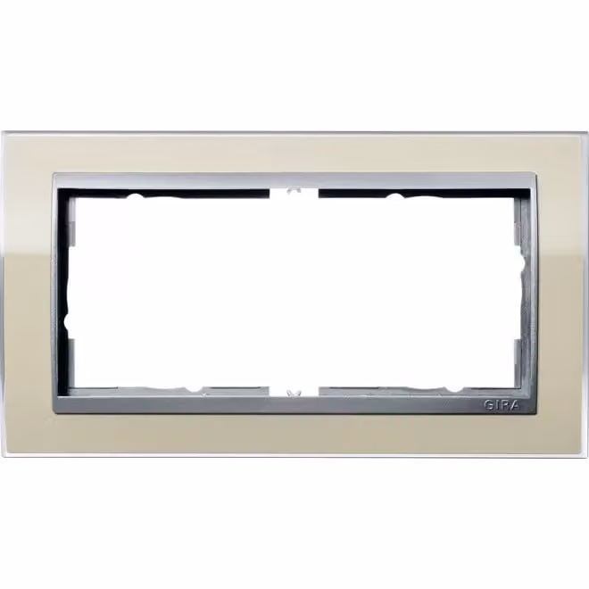 Gira 1002776 Cornice di copertura a 2 fori senza MS per colore alluminio Gira Event Sabbia chiara