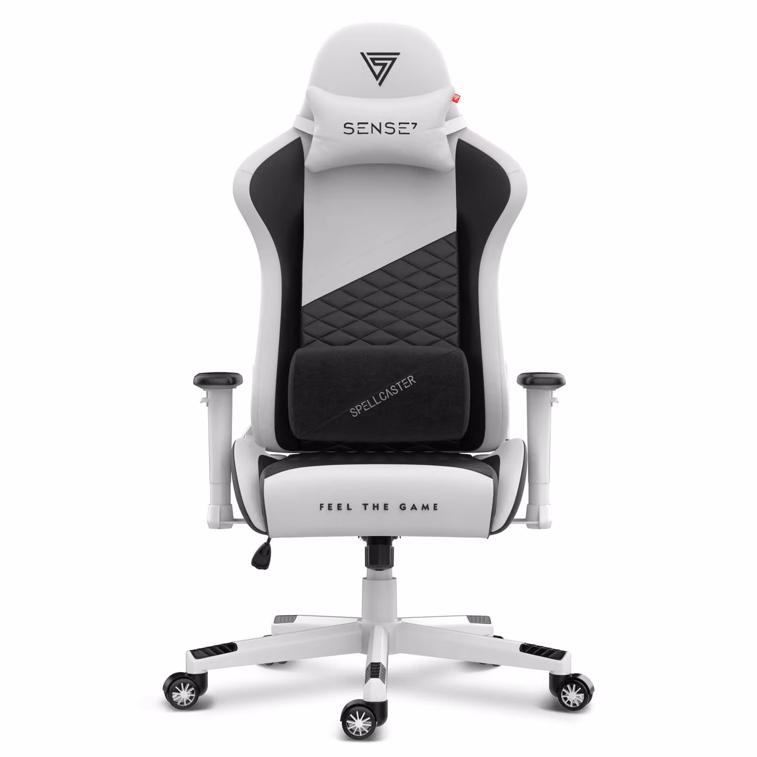 SENSE7 Spellcaster SENSHI XL Sedia da gaming bianca - Sedia da ufficio ergonomica per persone di statura elevata, 160 kg, poltrona direzionale con imbottitura in schiuma a freddo e seduta ampia