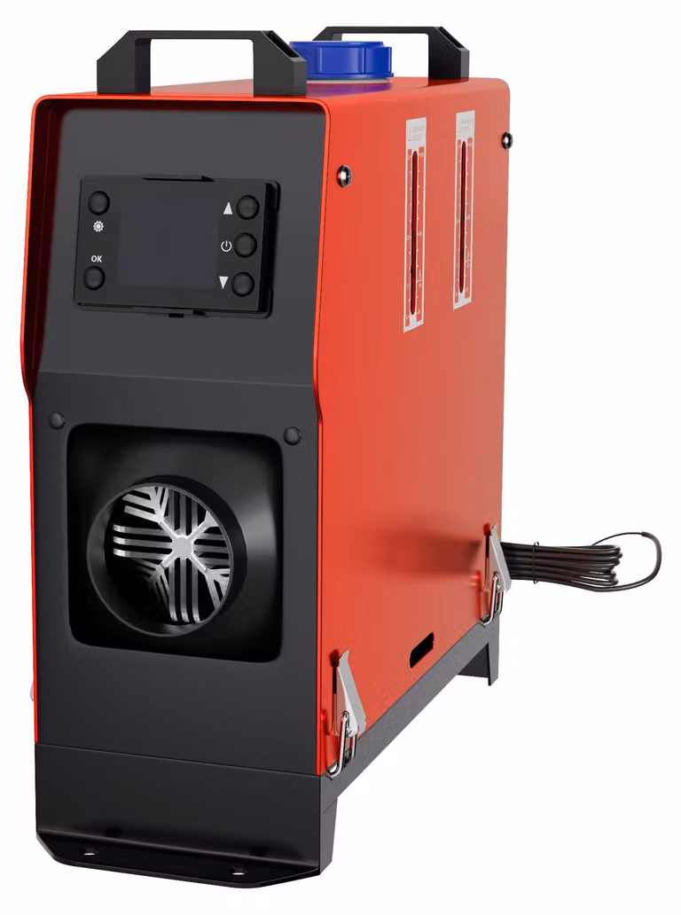 Stufa diesel - 12V 8KW - Riscaldatore ad aria con display LCD - Silenzioso - Nero/Rosso