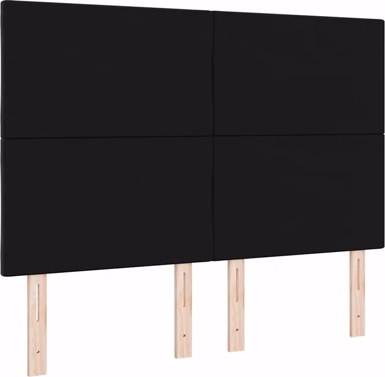 Testata letto LED, nera, 160 cm, in velluto