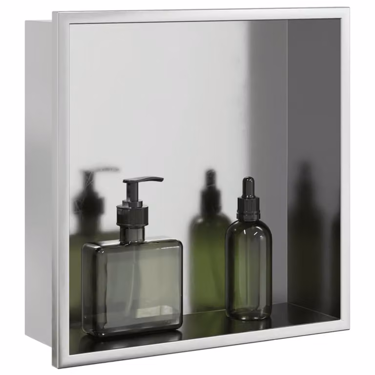 Nicchia per doccia incassata vidaXL in acciaio inox argento spazzolato L/P/H: 32 x 32 x 9 cm
