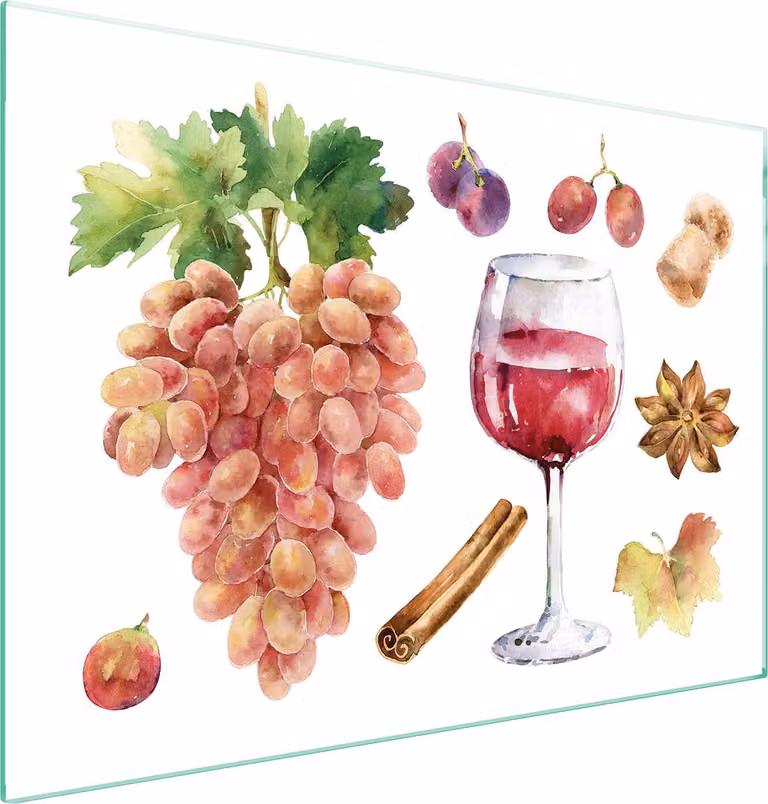 Piatto Di Protezione In Vetro Per Il Cuore 70X52 Vino