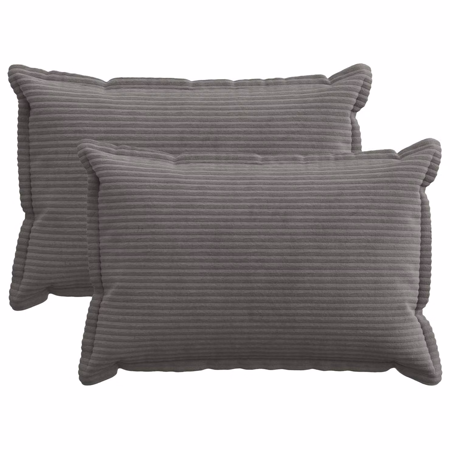 Set di 2 federe vidaXL HOUTEN in velluto a coste grigio scuro, L 50 cm x P 70 cm