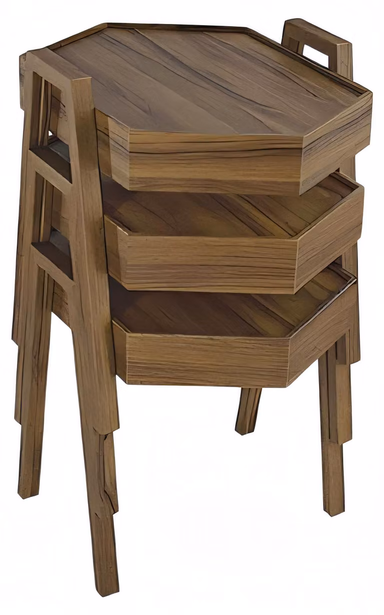 Couchtisch-Set aus Holz in Braun modern elegant