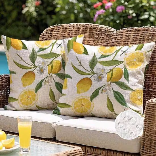 Cuscini da esterno Citroen 40x40 cm Giallo Set di 2 cuscini decorativi resistenti alle intemperie