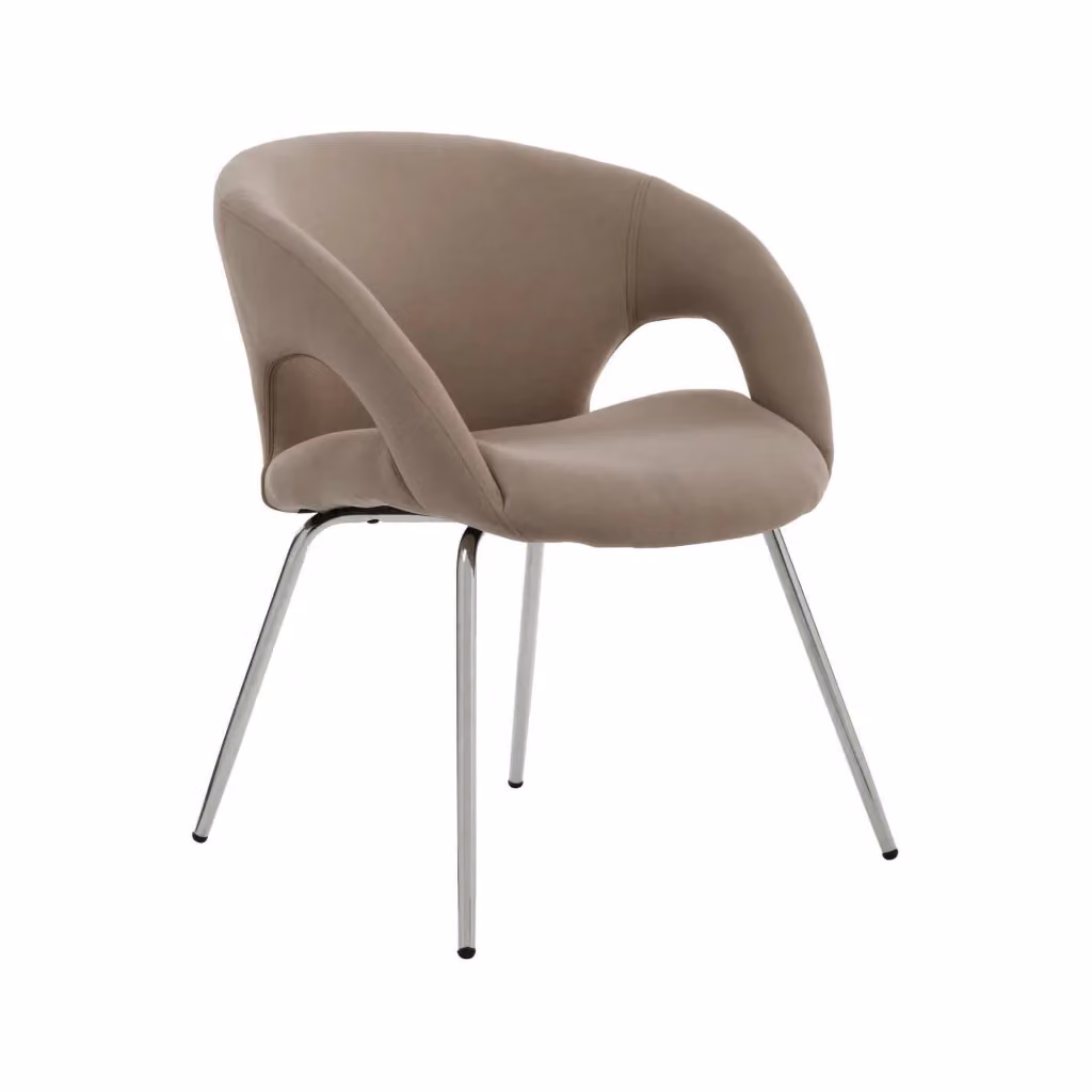 Sedia da ufficio Arturo DMORA con braccioli, seduta ergonomica in tessuto marrone, L: 58 cm, H: 72 cm, P: 58 cm – 2