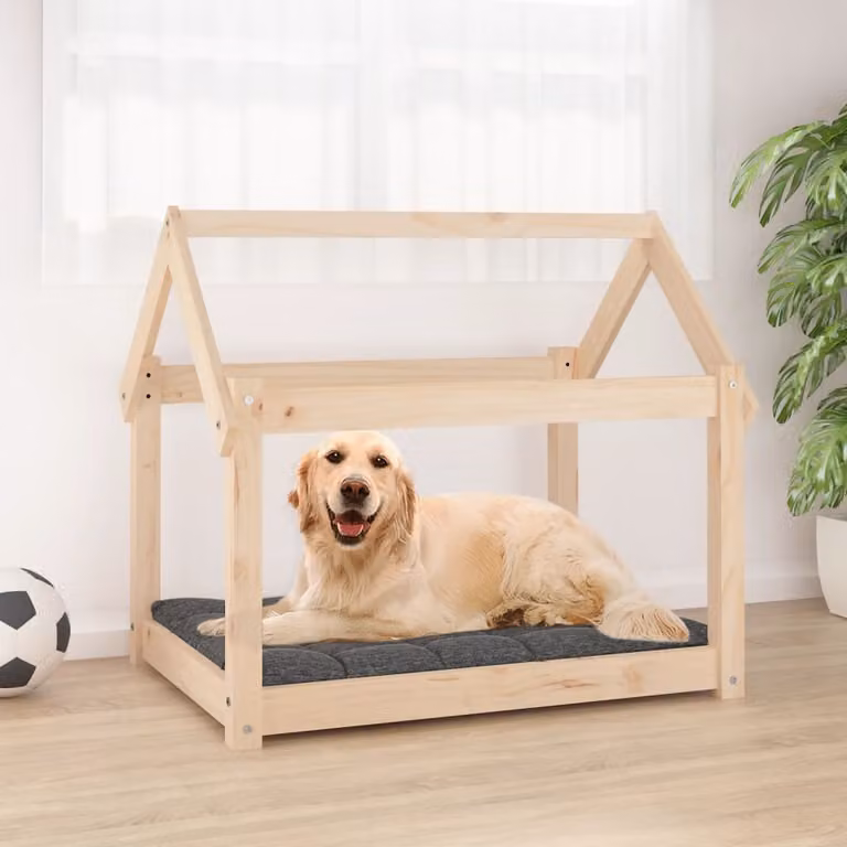 The Living Store Lettino per cani 81x60x70 cm Legno massiccio di pino