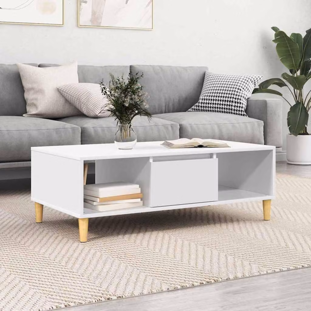 Maison Exclusive - Tavolino bianco 102 x 55 x 35 cm Materiale ligneo