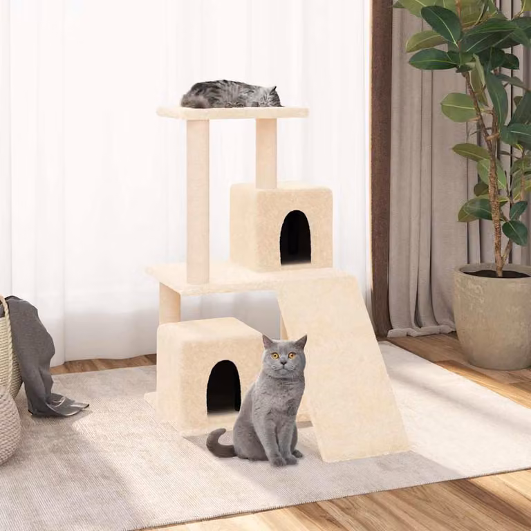 Albero per gatti vidaXL con tiragraffi in sisal beige Altezza: 82 cm