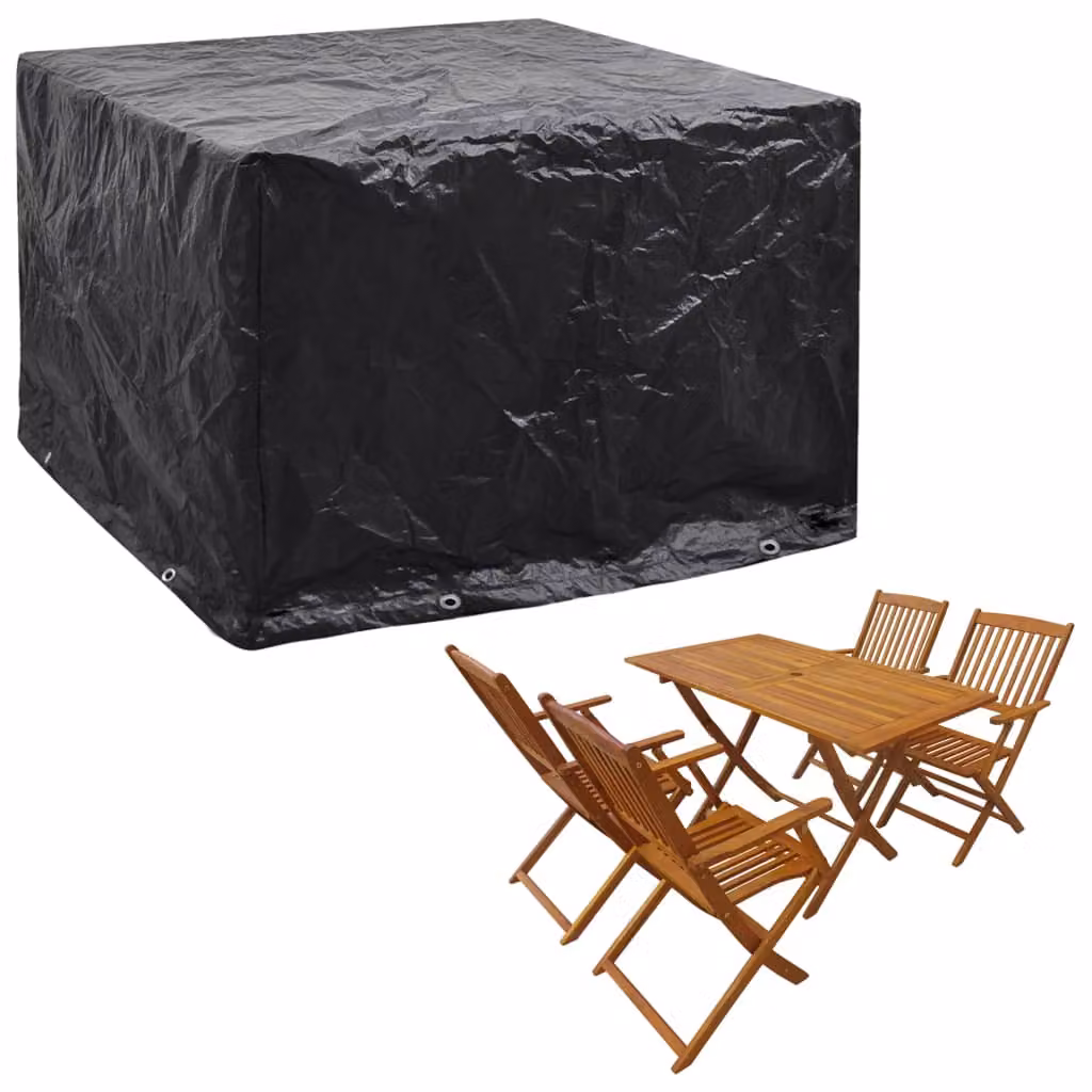 Copertura per mobili da giardino vidaXL con 8 occhielli, colore nero, L/P/H: 122 x 112 x 98 cm – 1