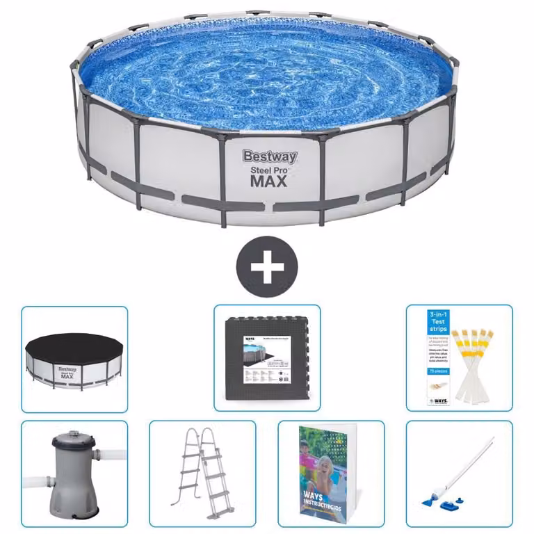 Bestway Steel Pro MAX, piscina in acciaio, forma rotonda - 457x122 cm - 6 pezzi, modello S610