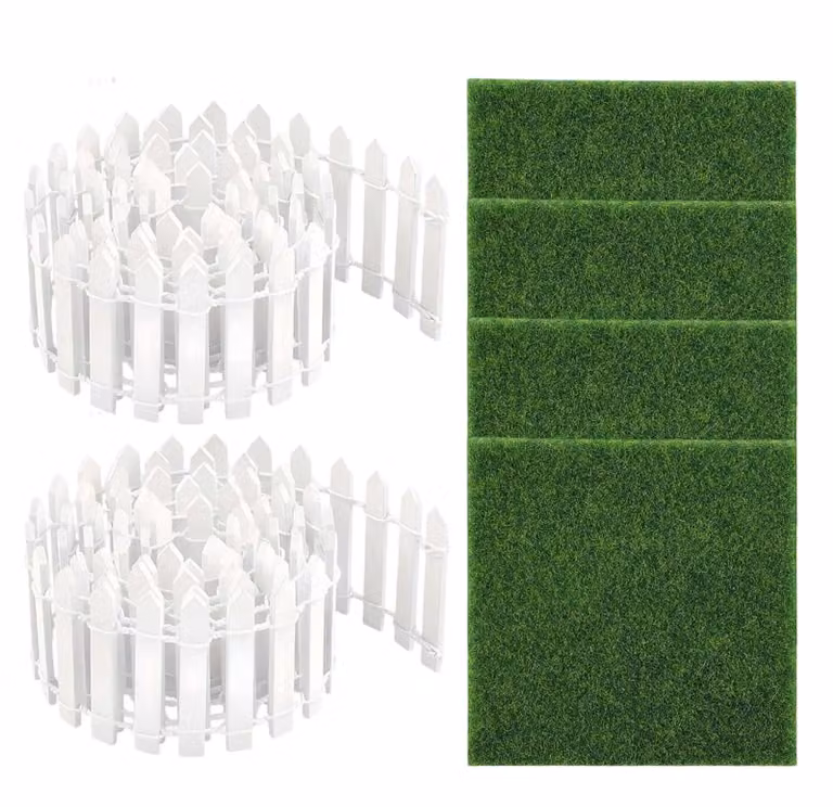 Recinzione decorativa per giardino a tema fiabesco, pannello bianco