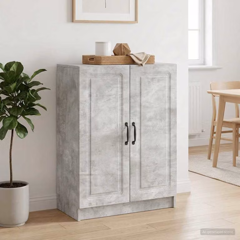 Credenza moderna vidaXL in legno ingegnerizzato grigio cemento L: 66 cm, P: 34,5 cm, H: 87 cm
