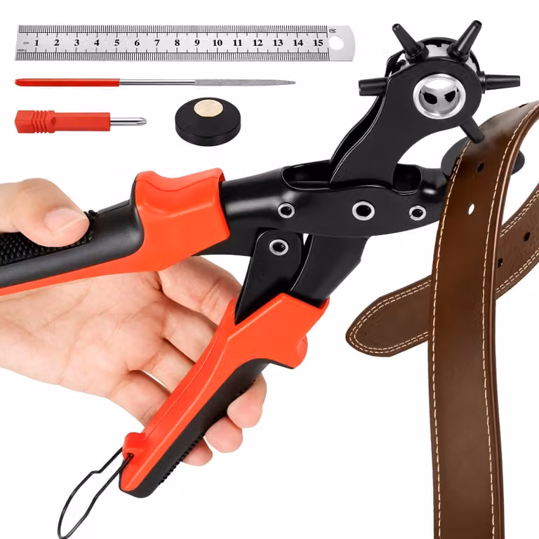 Omgoods - Foratrici per cuoio con 6 diverse dimensioni di fori e set di strumenti