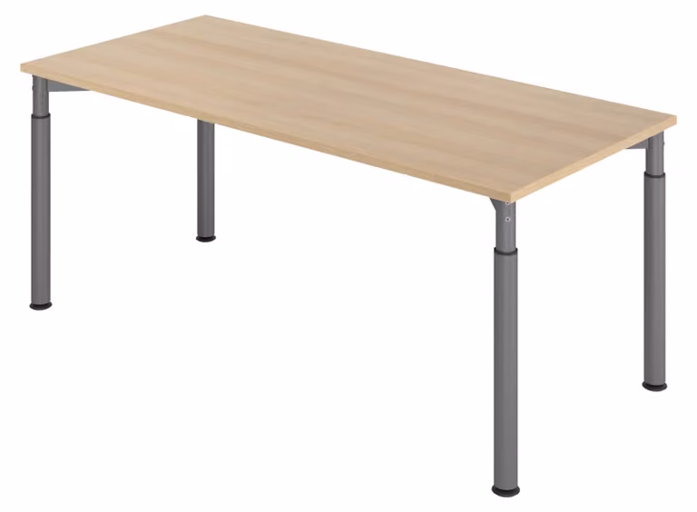 bümö Scrivania Serie-Y - Struttura: grafite, dimensioni: 180 x 80 cm, decorazione: rovere