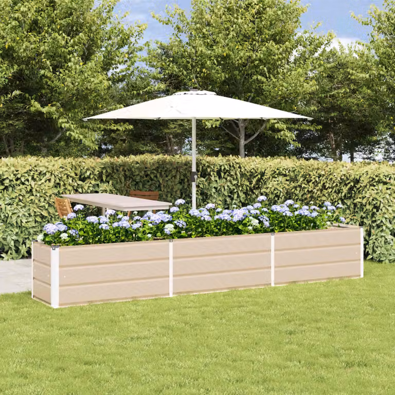 vidaXL Fioriera Avorio 290 x 50 x 45 cm Acciaio zincato