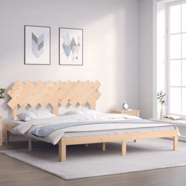 Letto Super King Size con Testiera in Legno Massello di Pino vidaXL L/P/H: 180 x 200 x 80,5 cm – 1