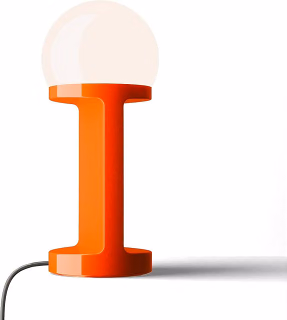 Lampada da tavolo Ferroluce Habea in ceramica e vetro arancione con attacco E14