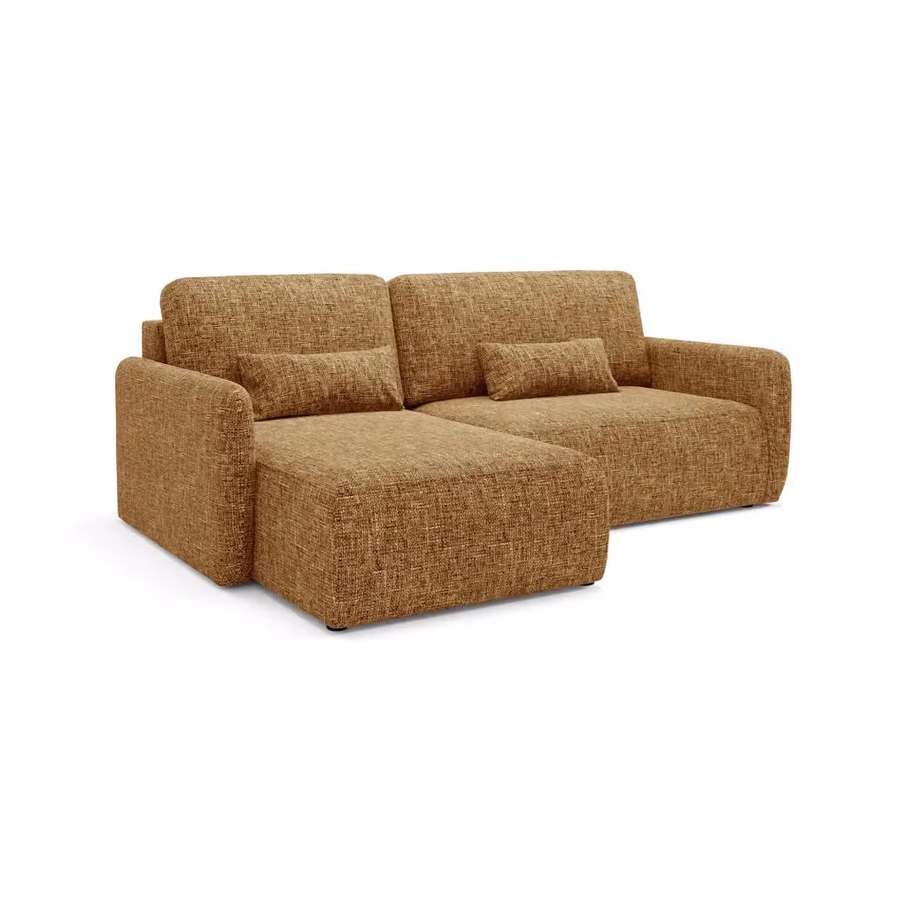 Divano Letto con Penisola Contenitore DMORA Pagno Giallo, L/P/H: 207 x 148 cm – 2
