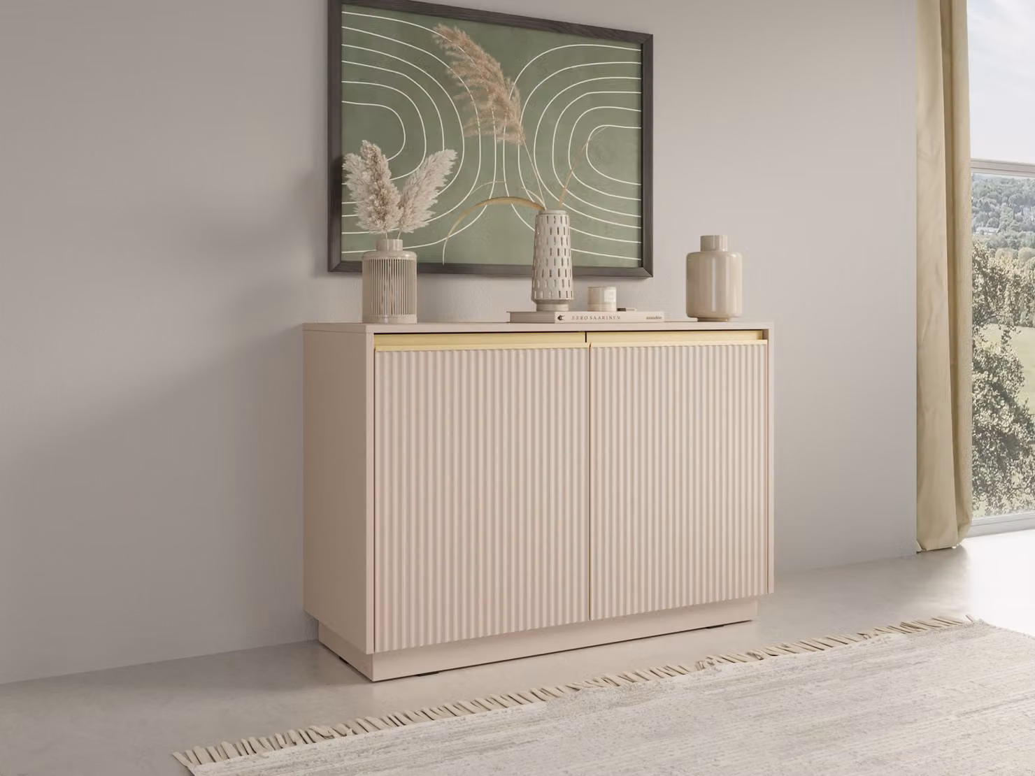 Cassettiera con ripiani MANANA - beige