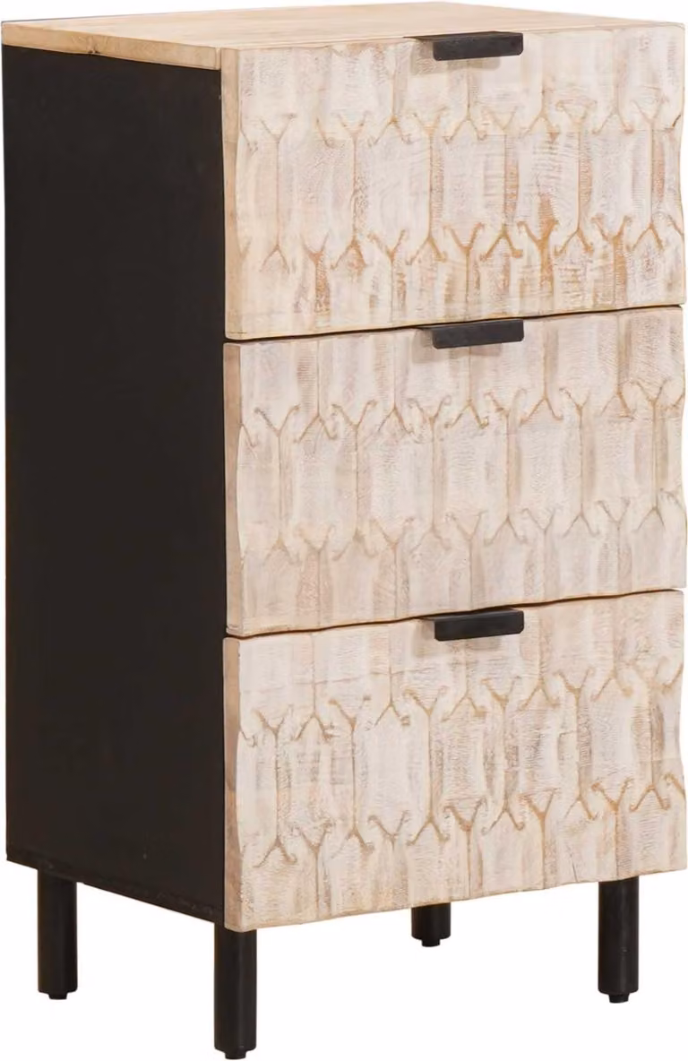 Credenza con cassetto Finitura Bianco Lavato 40 x 33 x 75 cm