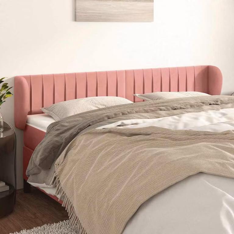Testiera ad orecchio vidaXL in velluto rosa L: 183 cm, P: 23 cm, H: 78-88 cm